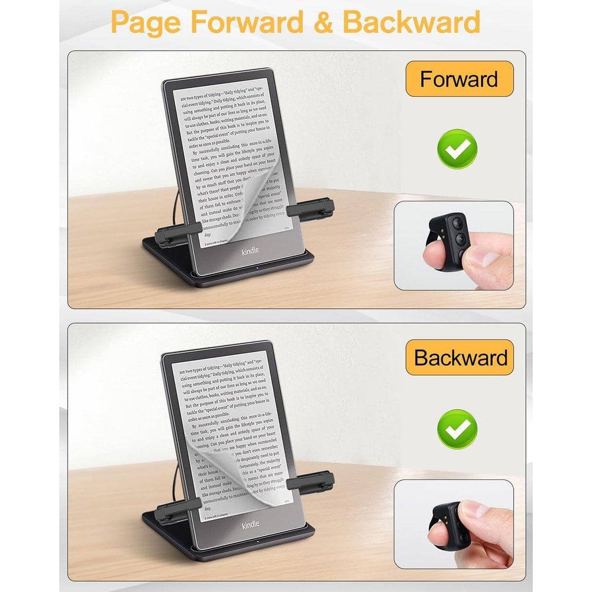 Bluetooth Remote Page Turner Ring for Kindle and E-Readers, Hands Free - view 5