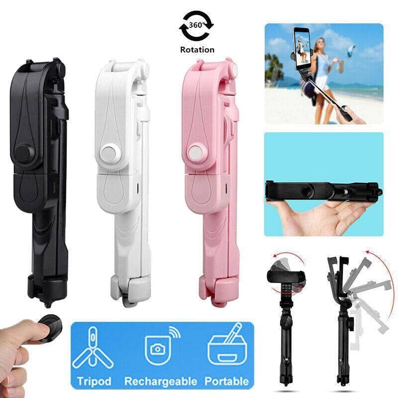 Bluetooth Selfie Stick Tripod with Wireless Remote for Mobile Phones - Black - view 2