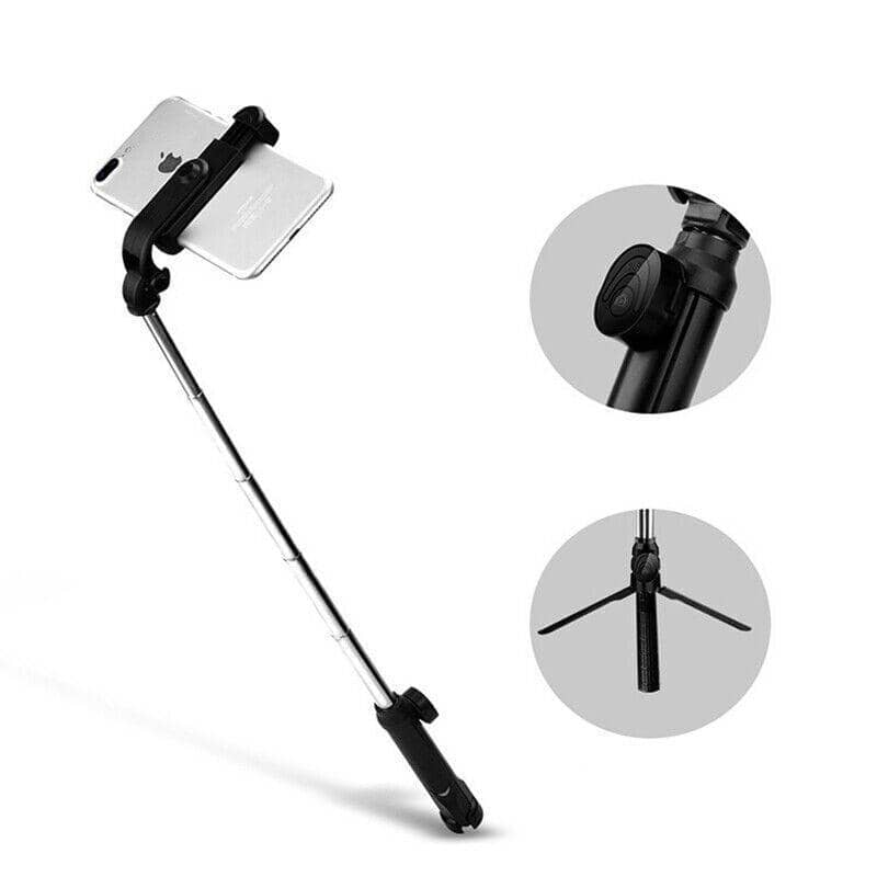Bluetooth Selfie Stick Tripod with Wireless Remote for Mobile Phones - Black - view 5