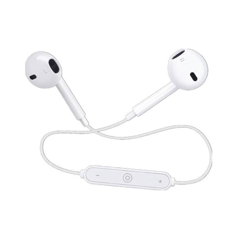Bluetooth Wireless Sports Earphones with Microphone - White