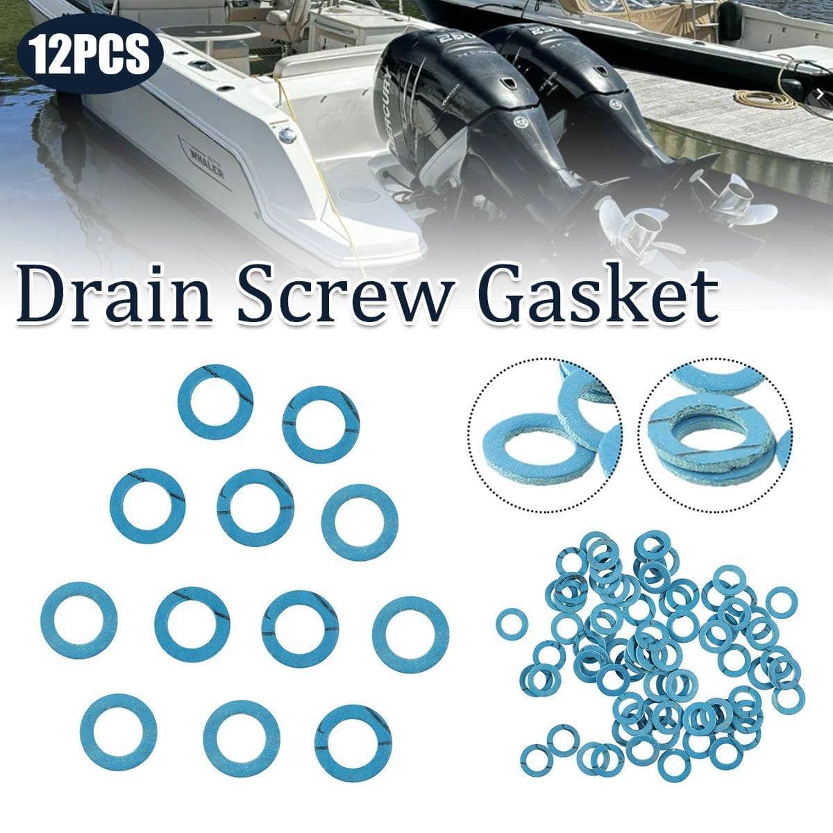 Boat Drain Screw Gaskets 14 mm Outer Diameter, Pack of 12