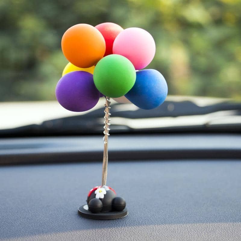 Bobblehead Balloon Car Dashboard Ornament - Pink - view 3