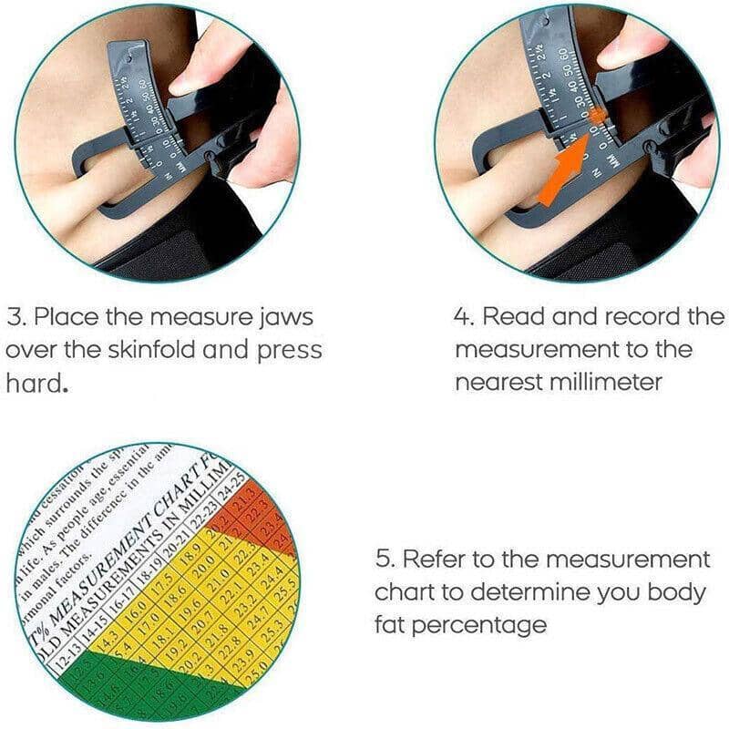 Body Fat Caliper Skinfold Measurement Tool - Black - view 3
