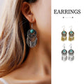 Bohemian Dreamcatcher Tassel Earrings for Women - Silver - view 2