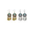 Bohemian Dreamcatcher Tassel Earrings for Women - Silver - view 3
