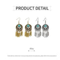 Bohemian Dreamcatcher Tassel Earrings for Women - Silver - view 4