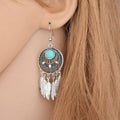 Bohemian Dreamcatcher Tassel Earrings for Women - Silver - view 5