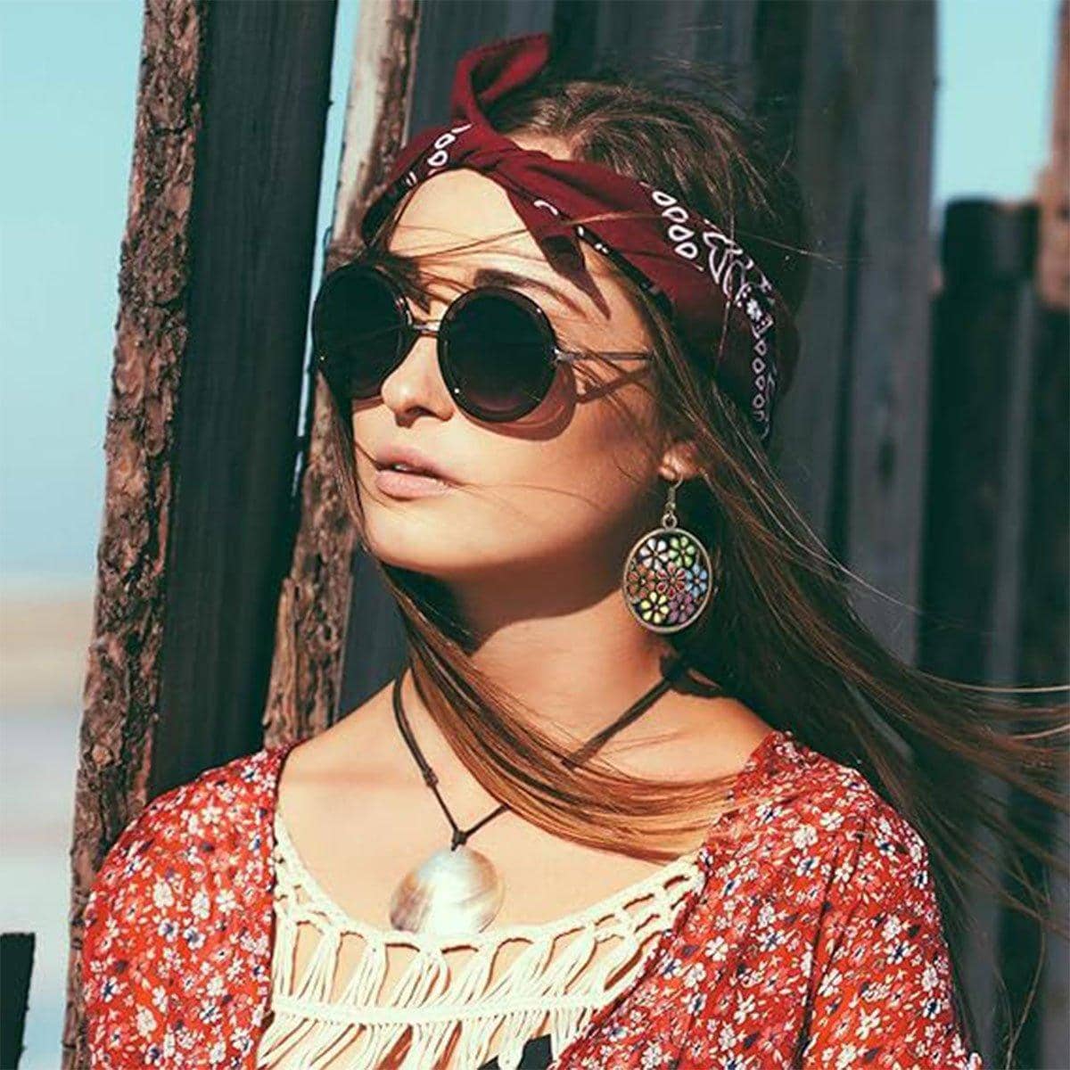 Bohemian Earrings, Set of 3 Pairs - Triangle, Teardrop and Brown Tassel - view 5