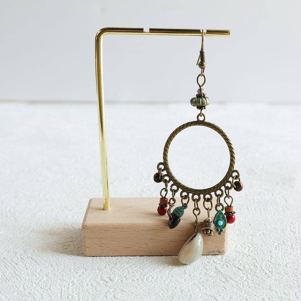 Bohemian Geometric Dreamcatcher Tassel Earrings for Women - view 5