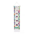 Bohemian Wall Hanging Tapestry - Floral Moon Phases on White