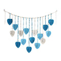 Bohemian Woven Leaf Tassel Wall Hanging for Bedroom Decor - Blue