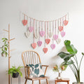Bohemian Woven Leaf Tassel Wall Hanging for Bedroom Decor - Blue - view 5