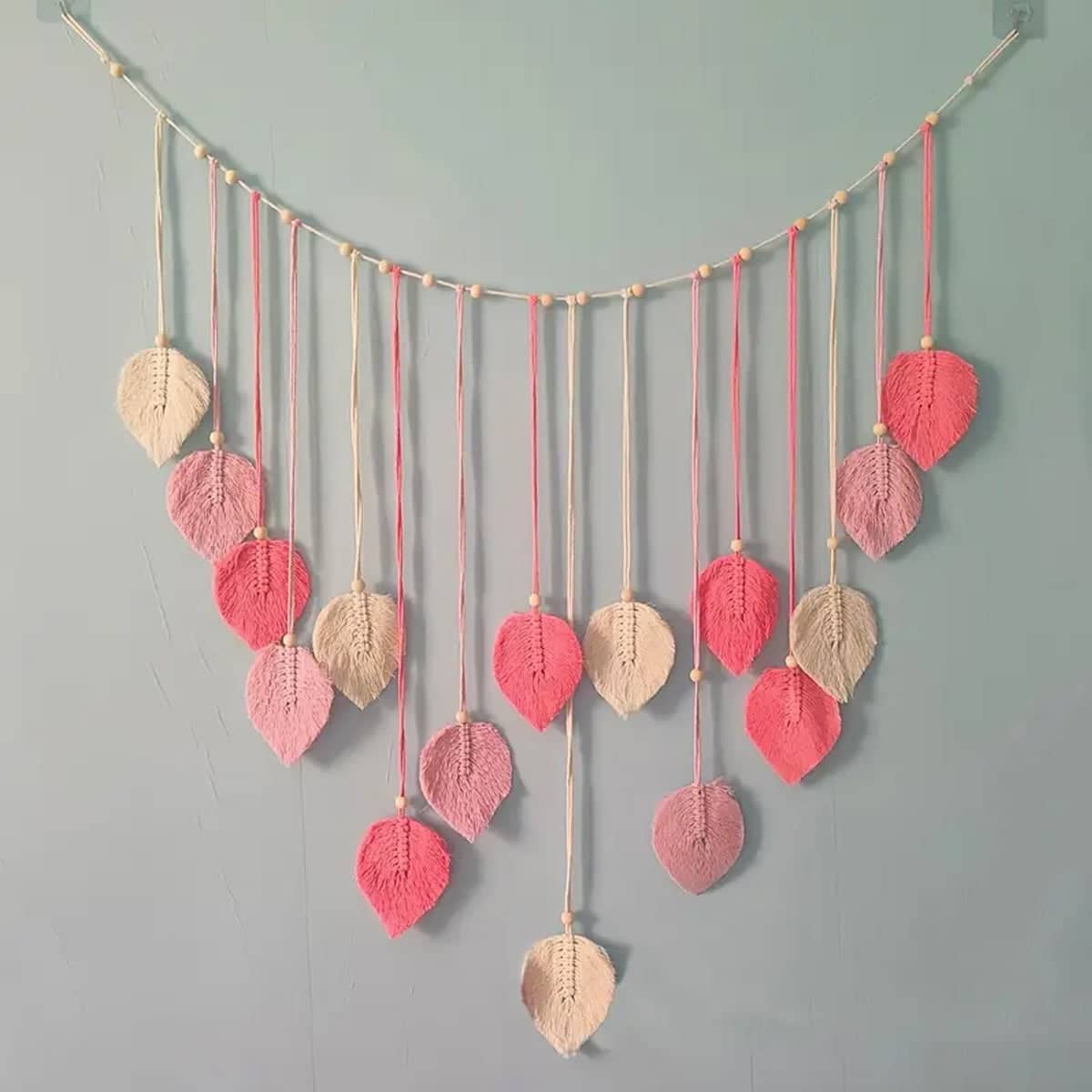 Bohemian Woven Leaf Wall Hanging Tapestry, 120 x 75 cm - view 5