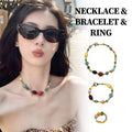 Boho Ethnic Beaded Ring - Multicolour - view 2
