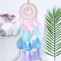 Boho Feather Dream Catcher with LED Lights for Girls Bedroom Wall Decor - view 5