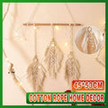 Boho Macrame Leaf Wall Hanging, Handmade Cotton Rope - 45 x 53 cm