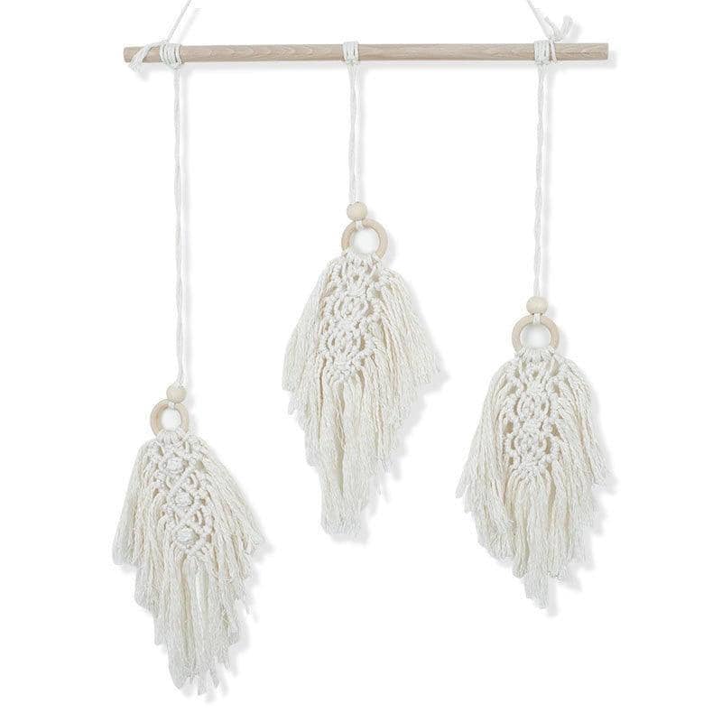 Boho Macrame Leaf Wall Hanging, Handmade Cotton Rope - 45 x 53 cm - view 2