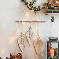 Boho Macrame Leaf Wall Hanging, Handmade Cotton Rope - 45 x 53 cm - view 3