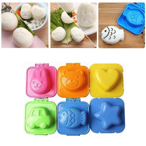 Boiled Egg and Rice Mould Set - 6 Pack, 7 x 7 x 4.5cm Bento Moulds