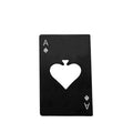 Bottle Opener in Stainless Steel, Ace of Spades Card Design - Black