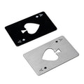Bottle Opener in Stainless Steel, Ace of Spades Card Design - Black and Silver