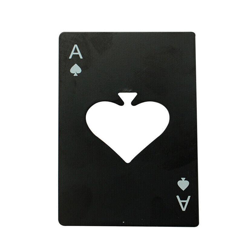 Bottle Opener in Stainless Steel, Ace of Spades Card Design - Silver - view 3