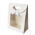Bow Flap Gift Tote Bag with Window and Handle, Pack of 24 - 26 x 19 x 9 cm