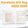 Bow Flap Gift Tote Bag with Window and Handle, Pack of 24 - 26 x 19 x 9 cm - view 2