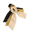 Bow Hair Scrunchie with Ribbon Tails - Olive Green - view 3