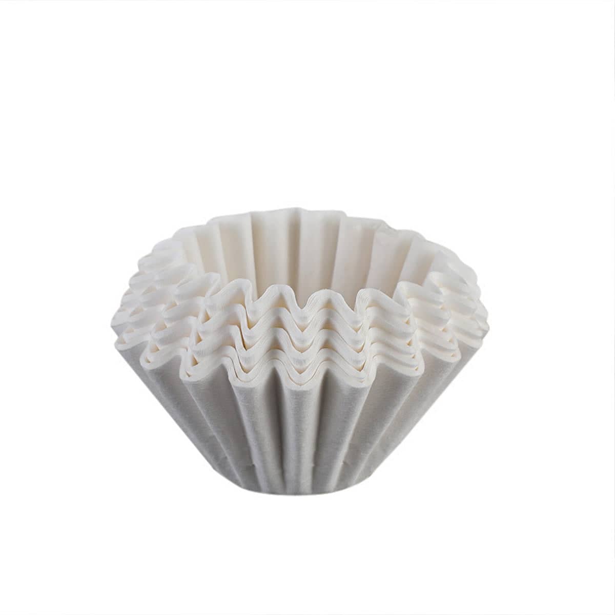 Bowl-Shaped Coffee Filter Papers for Drip Coffee Makers, Pack of 100 - White