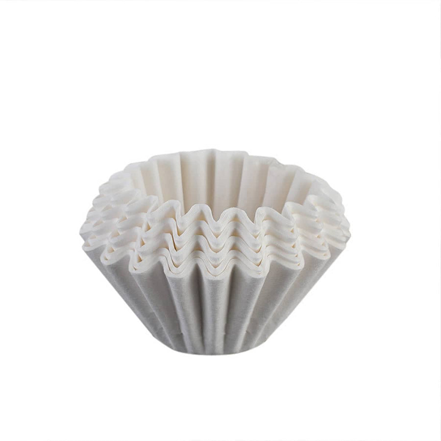 Bowl-Shaped Coffee Filter Papers for Drip Coffee Makers, Pack of 100 - White