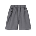 Boys Cotton Blend Summer Shorts - Grey, Size 100 (Length 33 cm)