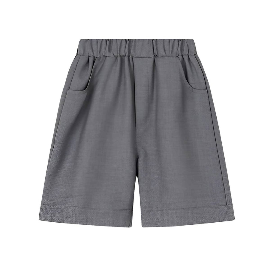 Boys Cotton Blend Summer Shorts - Grey, Size 100 (Length 33 cm)