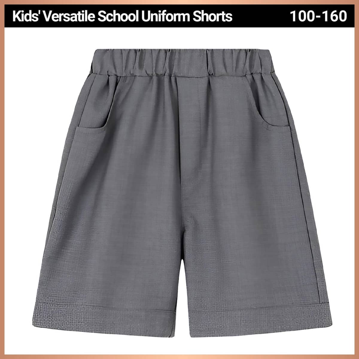 Boys Cotton Blend Summer Shorts - Grey, Size 100 (Length 33 cm) - view 2