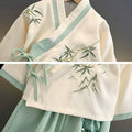 Boys Hanfu Outfit with Bamboo Embroidery - 160 cm - view 3