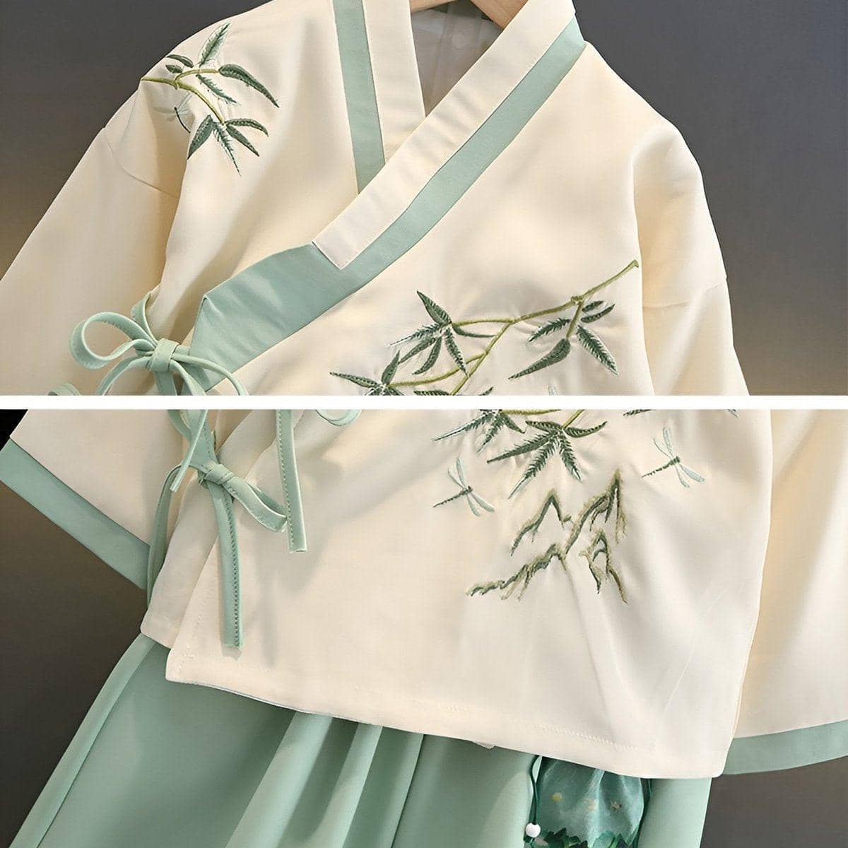 Boys Hanfu Outfit with Bamboo Embroidery - 160 cm - view 3