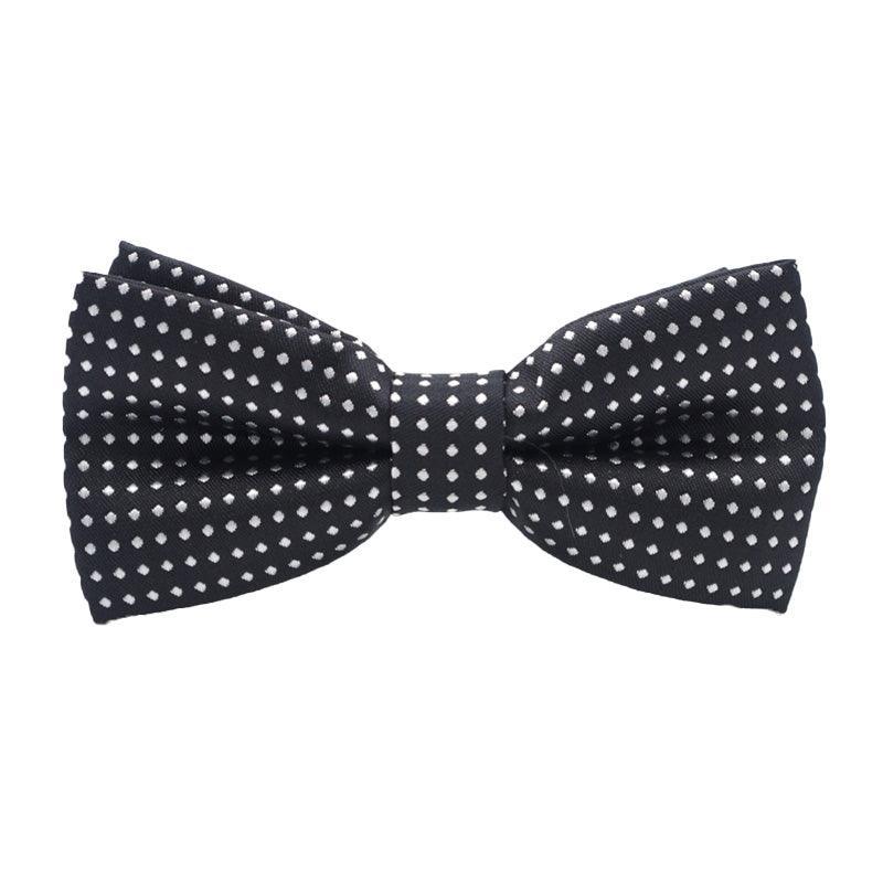 Boys Polka Dot Bow Tie with Adjustable Strap - Black