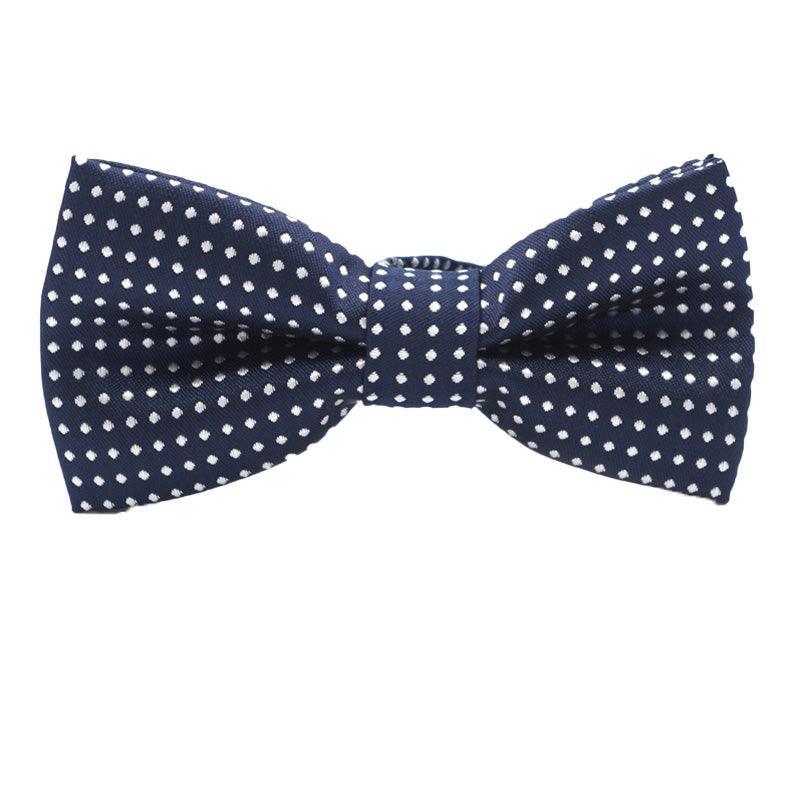 Boys Polka Dot Bow Tie with Adjustable Strap - Dark Blue