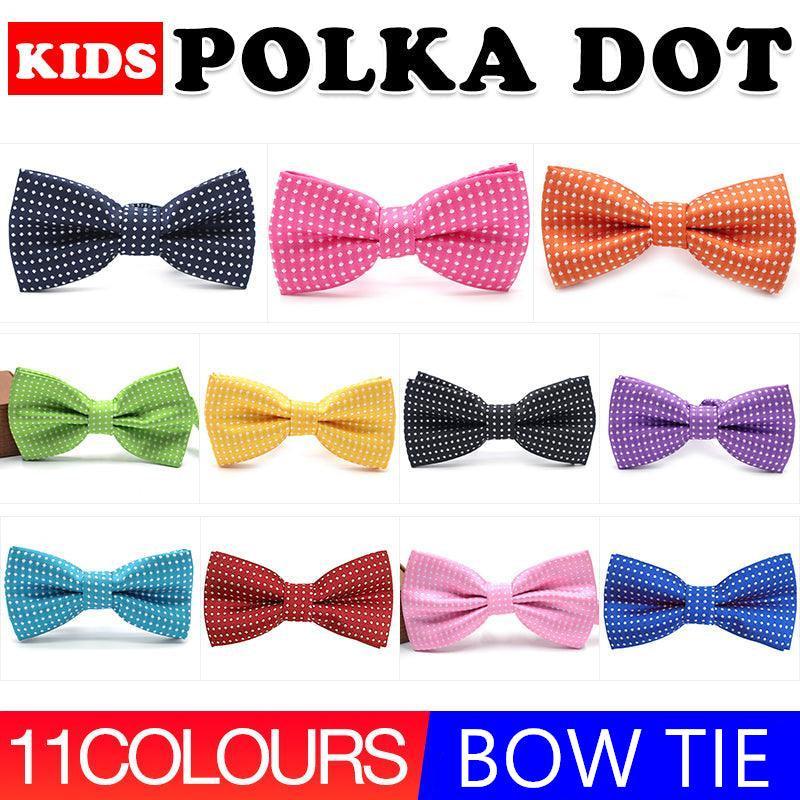 Boys Polka Dot Bow Tie with Adjustable Strap - Dark Blue - view 2