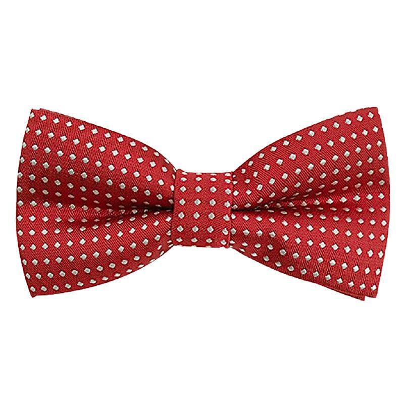 Boys Polka Dot Bow Tie with Adjustable Strap - Wine Red