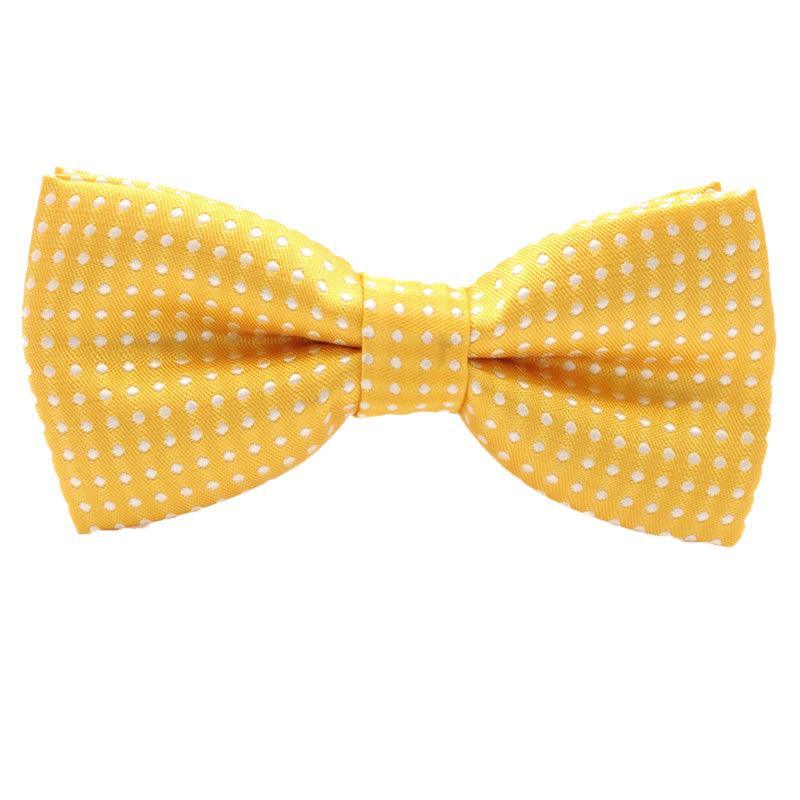 Boys Polka Dot Bow Tie with Adjustable Strap - Yellow