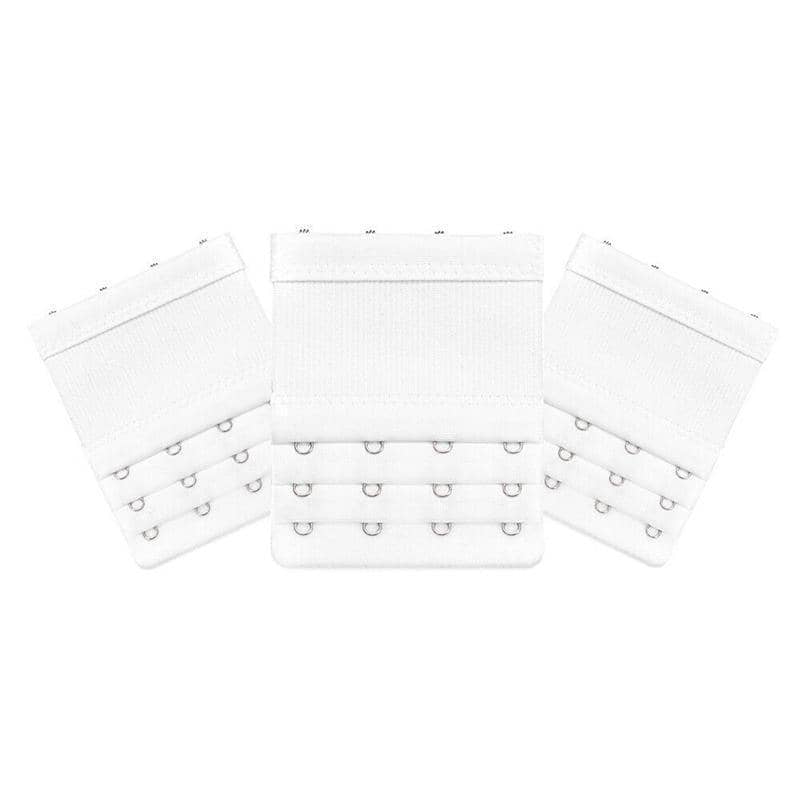 Bra Extender with 4 Hooks, Pack of 3 - White