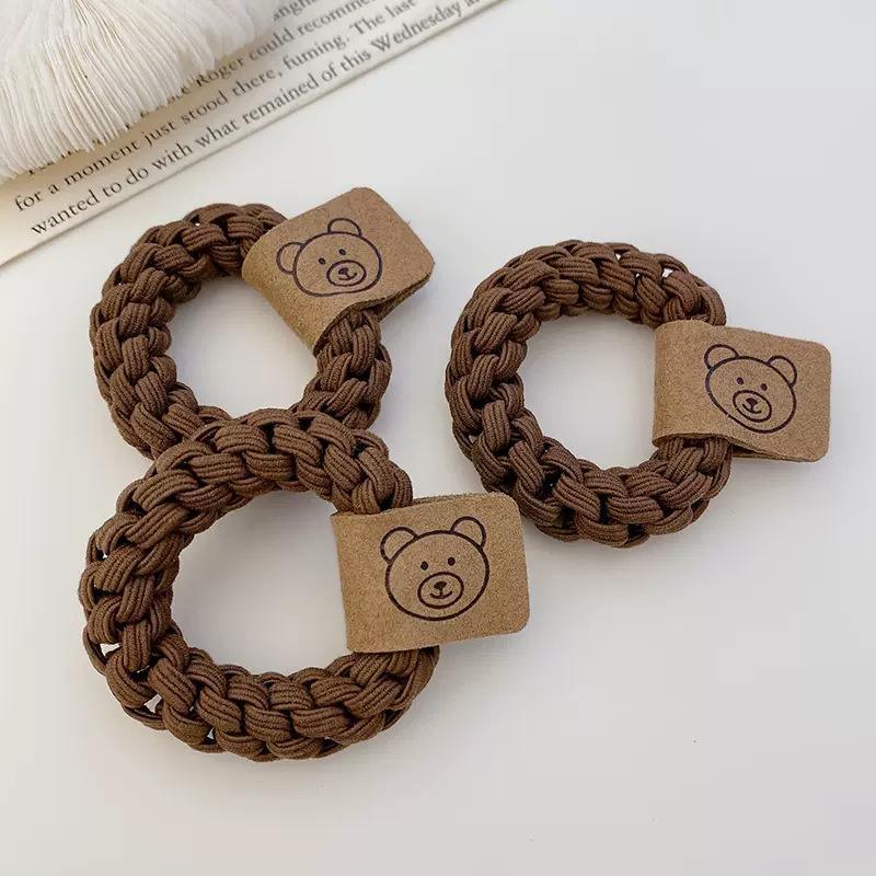 Braided Hair Ties Strong Elastic Cord - Khaki - view 10