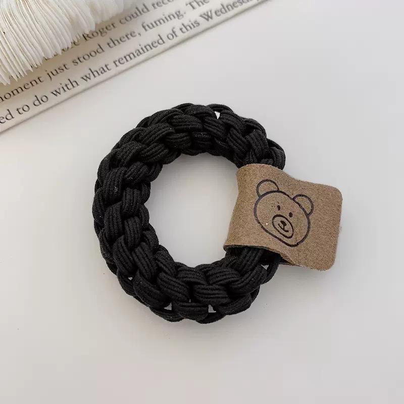Braided Hair Ties Strong Elastic Cord - Khaki - view 11