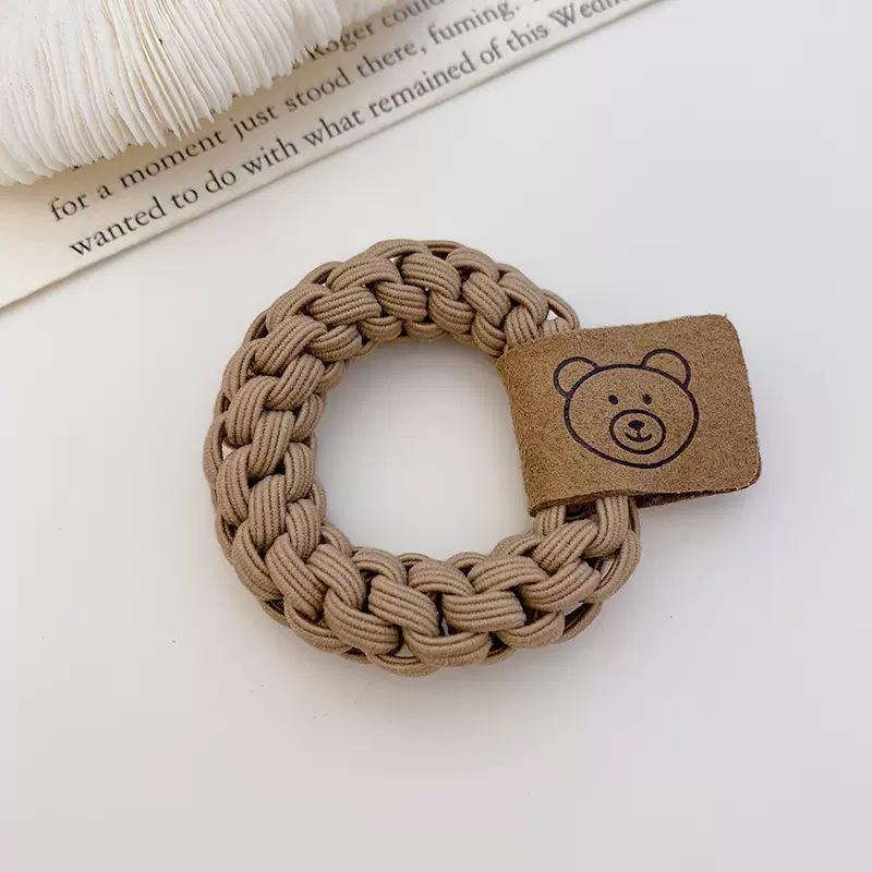 Braided Hair Ties Strong Elastic Cord - Khaki - view 12