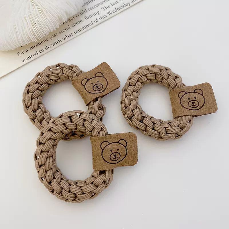 Braided Hair Ties Strong Elastic Cord - Khaki - view 9