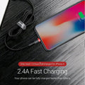 Braided Lightning Charging Cable for iPhone and iPad, 1 m - Red - view 5