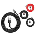 Braided Micro USB 2.4A Fast Charging Cable, 2 m - Grey and Black - view 3