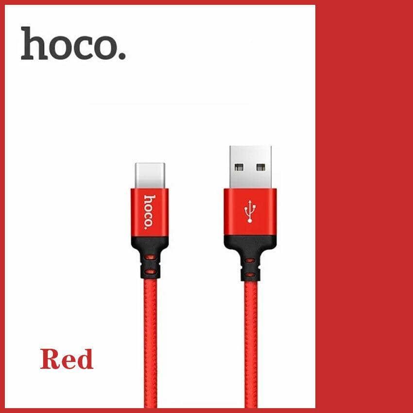 Braided Nylon Fast Charging Cable - Red, 1 m