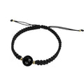 Braided Rope Lucky Bead Bracelet - Black